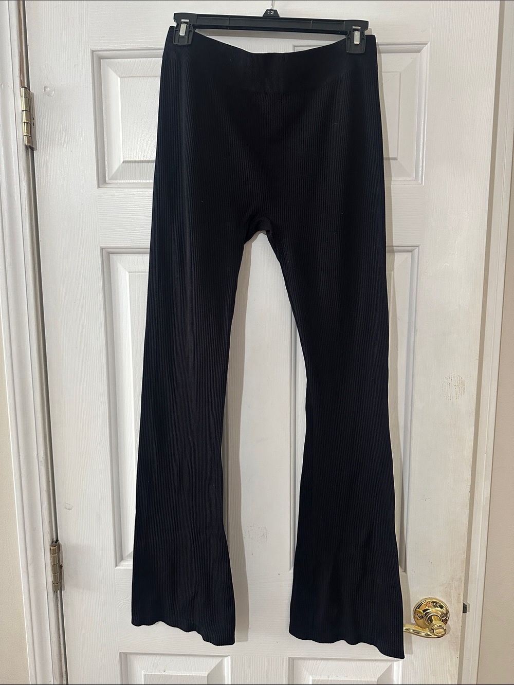 Olive + Oak Black Ribbed Flare Leggings